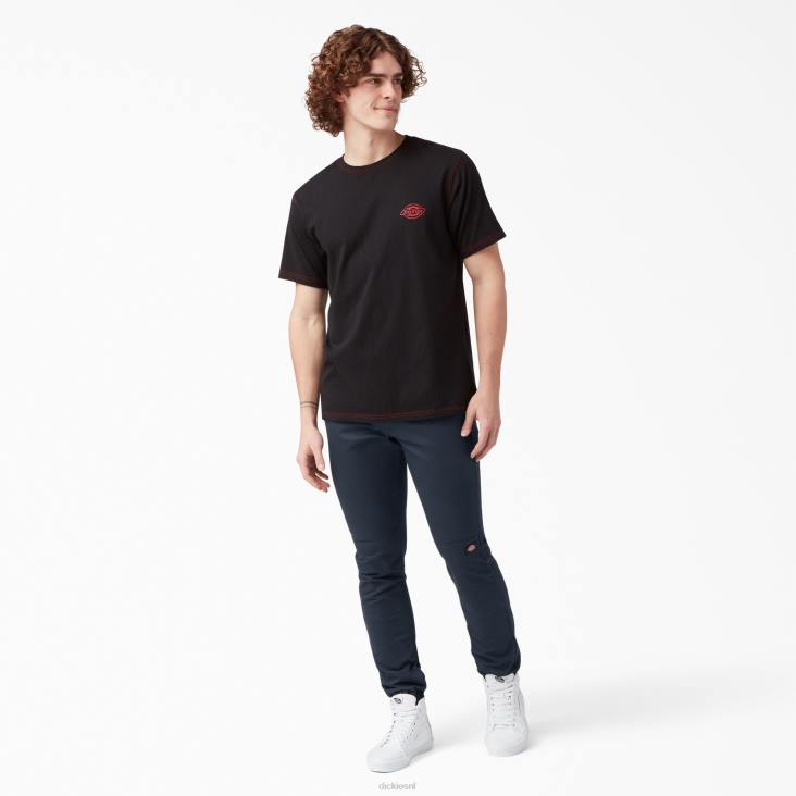 Heren Dickies skinny fit werkbroek met dubbele knie donker marineblauw (dn) werk kleding 6F0X43