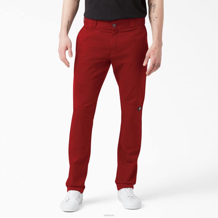 Heren Dickies skinny fit werkbroek met dubbele knie engels rood (er) werk kleding 6F0X45