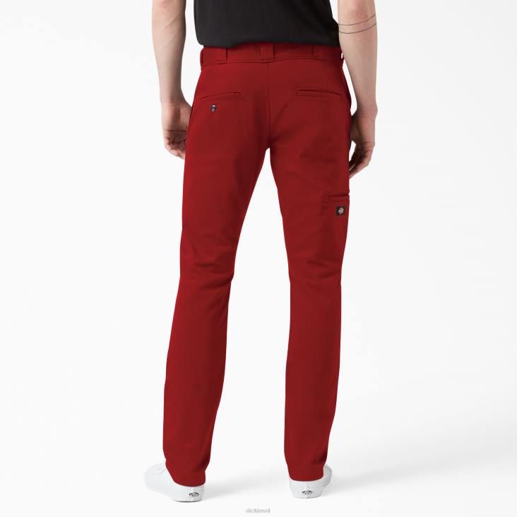 Heren Dickies skinny fit werkbroek met dubbele knie engels rood (er) werk kleding 6F0X45