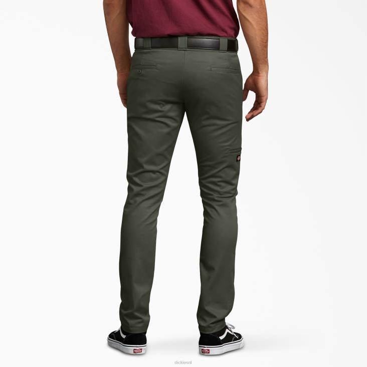 Heren Dickies skinny fit werkbroek met dubbele knie olijfgroen (og) werk kleding 6F0X46