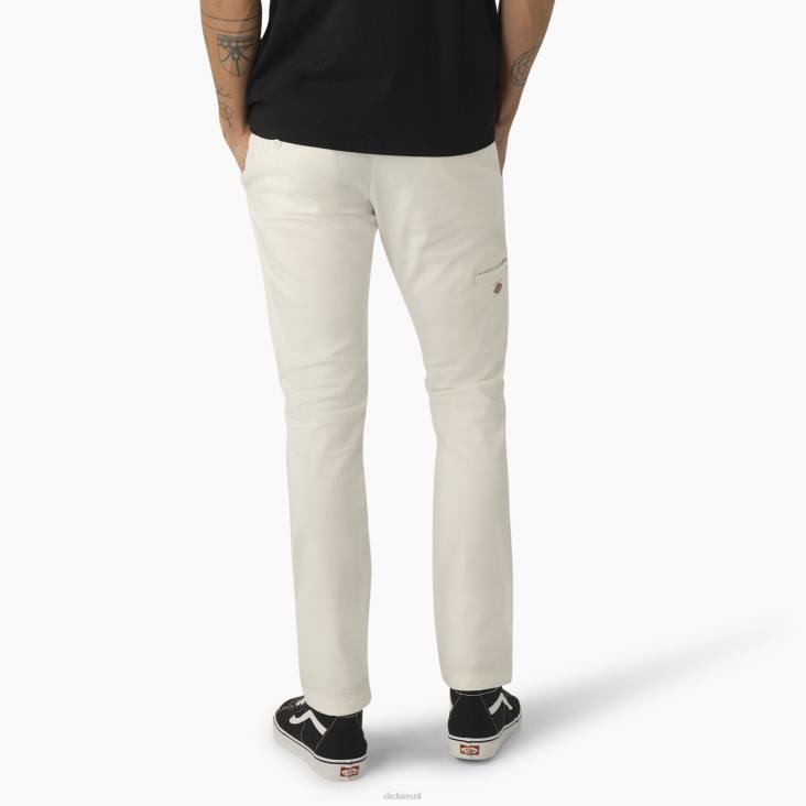 Heren Dickies skinny fit werkbroek met dubbele knie wit (wh) werk kleding 6F0X49