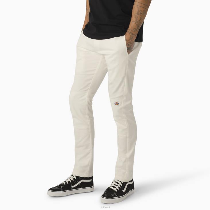 Heren Dickies skinny fit werkbroek met dubbele knie wit (wh) werk kleding 6F0X49