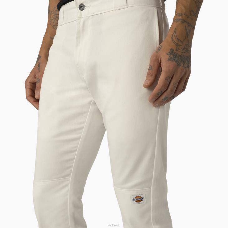 Heren Dickies skinny fit werkbroek met dubbele knie wit (wh) werk kleding 6F0X49