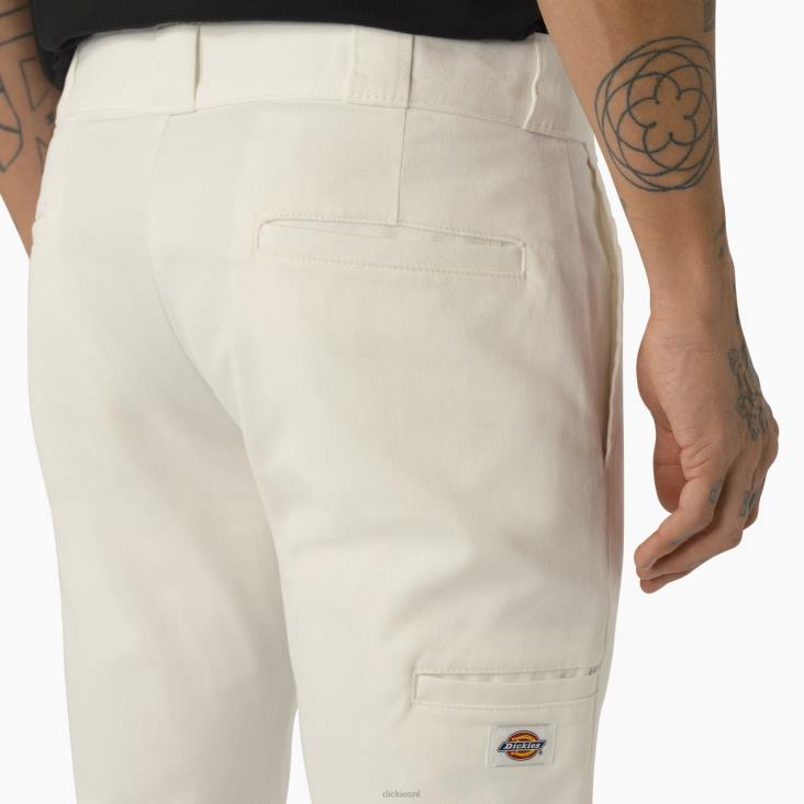 Heren Dickies skinny fit werkbroek met dubbele knie wit (wh) werk kleding 6F0X49