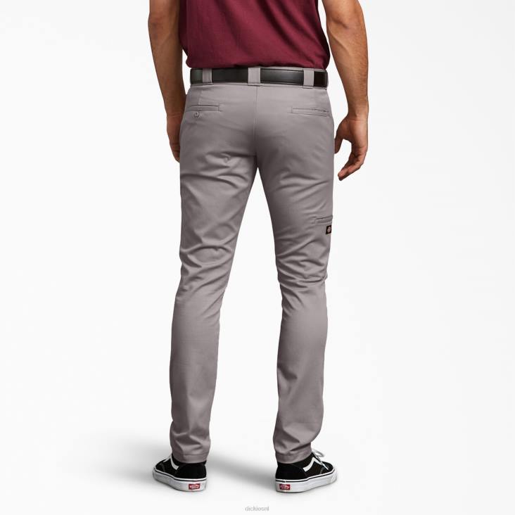 Heren Dickies skinny fit werkbroek met dubbele knie zilver (sv) werk kleding 6F0X47