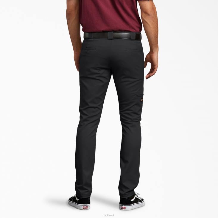Heren Dickies skinny fit werkbroek met dubbele knie zwart (bk) werk kleding 6F0X41