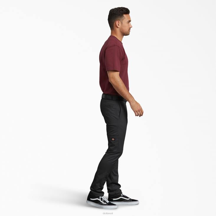 Heren Dickies skinny fit werkbroek met dubbele knie zwart (bk) werk kleding 6F0X41