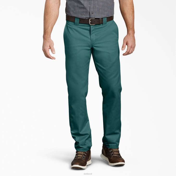 Heren Dickies slim fit taps toelopende broekspijpen multi-use pocket werkbroek lincoln groen (ln) werk kleding 6F0X111