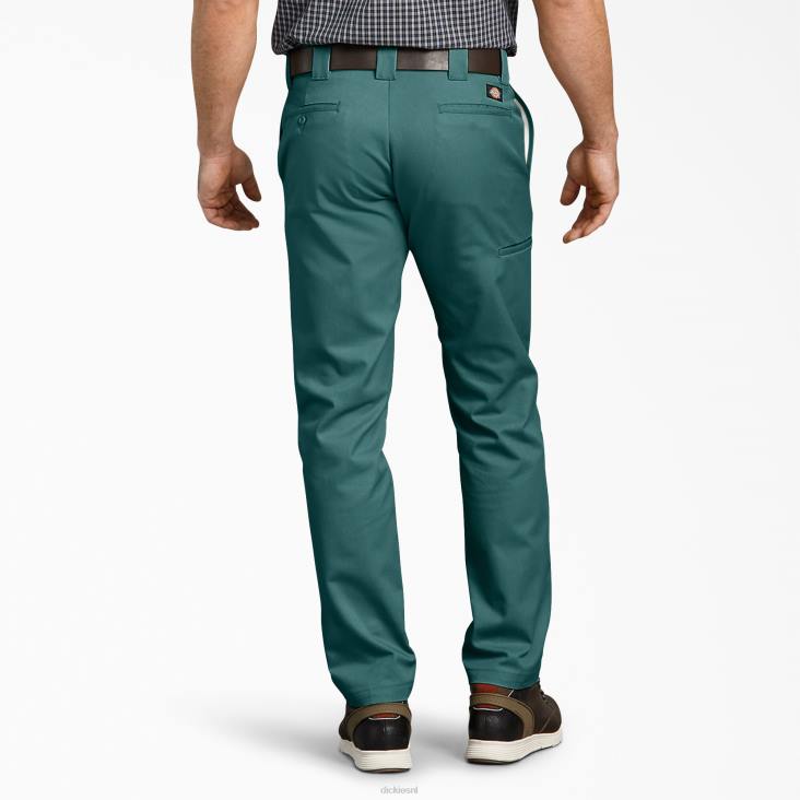 Heren Dickies slim fit taps toelopende broekspijpen multi-use pocket werkbroek lincoln groen (ln) werk kleding 6F0X111