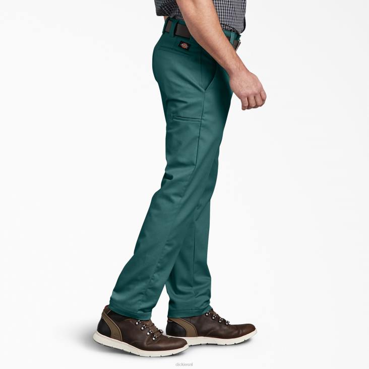 Heren Dickies slim fit taps toelopende broekspijpen multi-use pocket werkbroek lincoln groen (ln) werk kleding 6F0X111