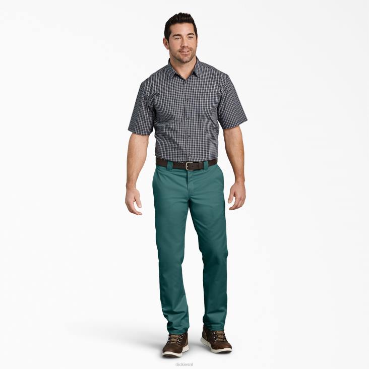 Heren Dickies slim fit taps toelopende broekspijpen multi-use pocket werkbroek lincoln groen (ln) werk kleding 6F0X111