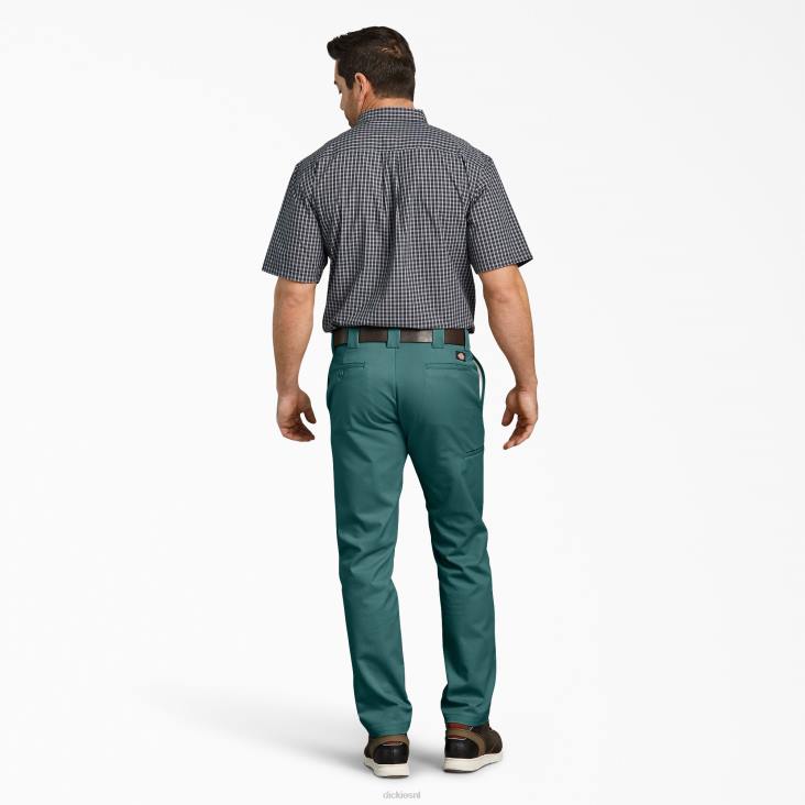 Heren Dickies slim fit taps toelopende broekspijpen multi-use pocket werkbroek lincoln groen (ln) werk kleding 6F0X111