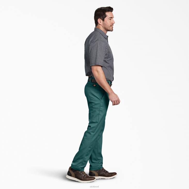 Heren Dickies slim fit taps toelopende broekspijpen multi-use pocket werkbroek lincoln groen (ln) werk kleding 6F0X111