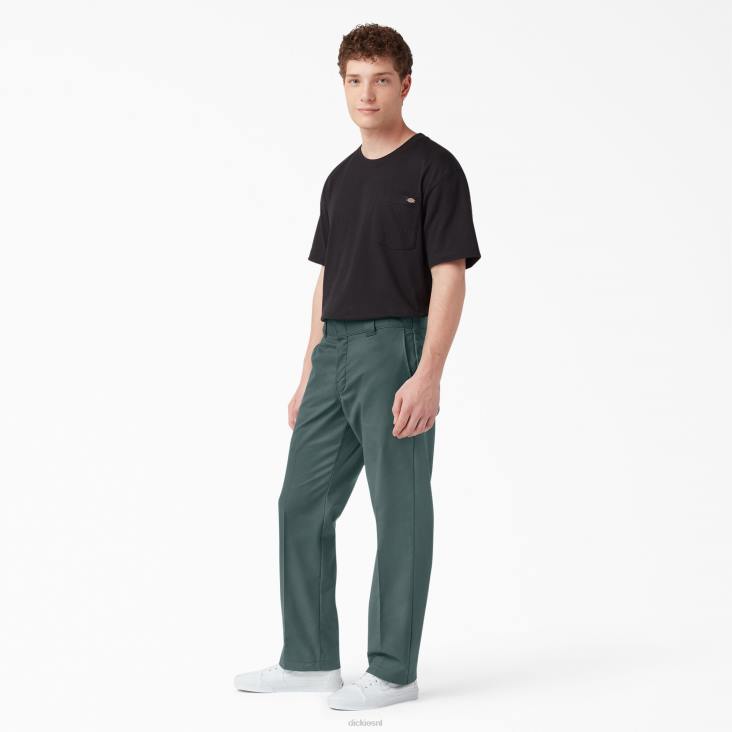 Heren Dickies slim fit taps toelopende broekspijpen multi-use pocket werkbroek lincoln groen (ln) werk kleding 6F0X111