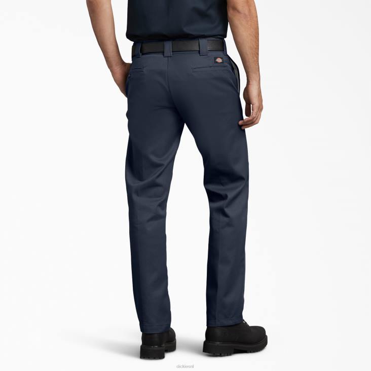 Heren Dickies slim fit werkbroek donker marineblauw (dn) werk kleding 6F0X115