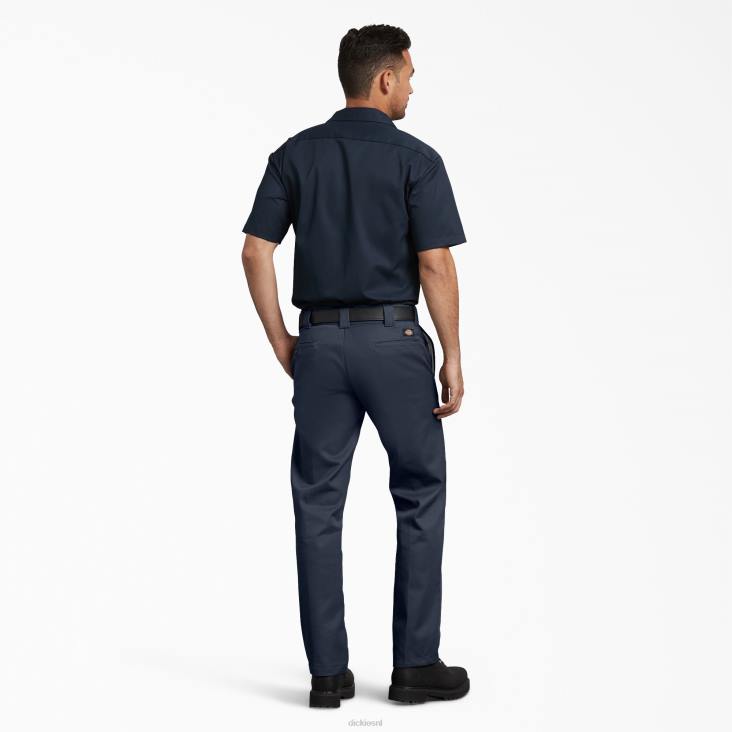 Heren Dickies slim fit werkbroek donker marineblauw (dn) werk kleding 6F0X115