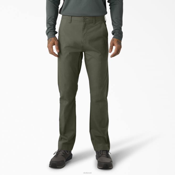 Heren Dickies verkoelende hybride utility-broek mosgroen (ms) werk kleding 6F0X65