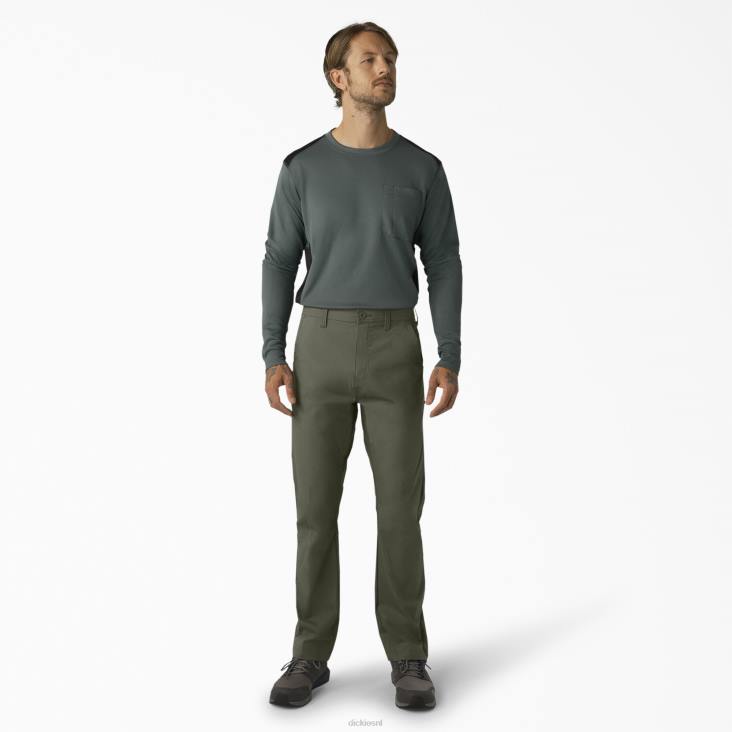 Heren Dickies verkoelende hybride utility-broek mosgroen (ms) werk kleding 6F0X65