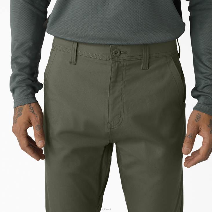 Heren Dickies verkoelende hybride utility-broek mosgroen (ms) werk kleding 6F0X65