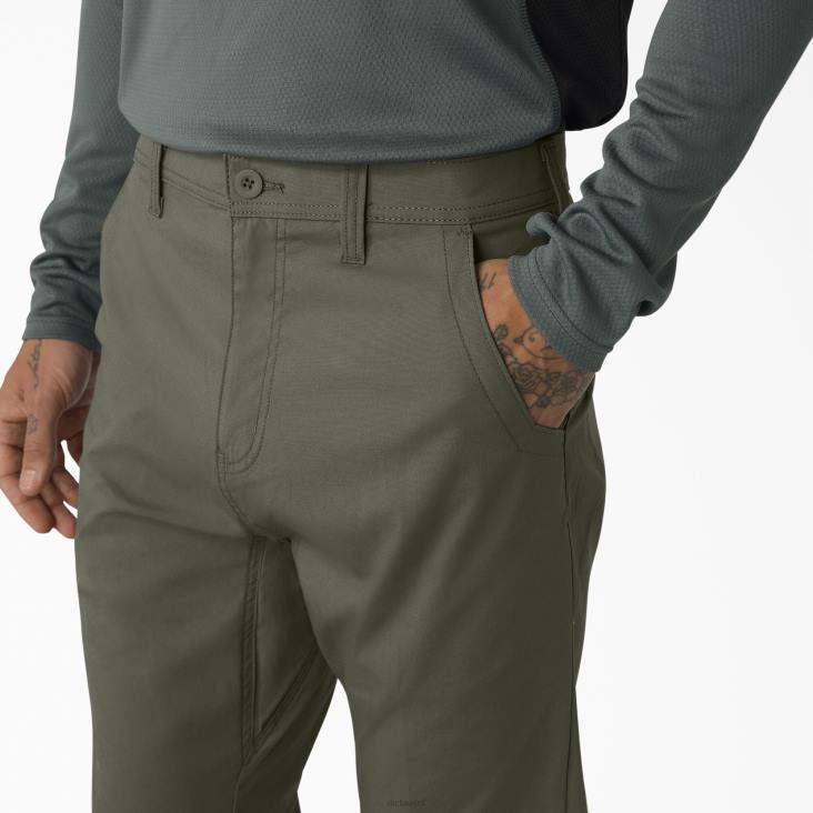 Heren Dickies verkoelende hybride utility-broek mosgroen (ms) werk kleding 6F0X65
