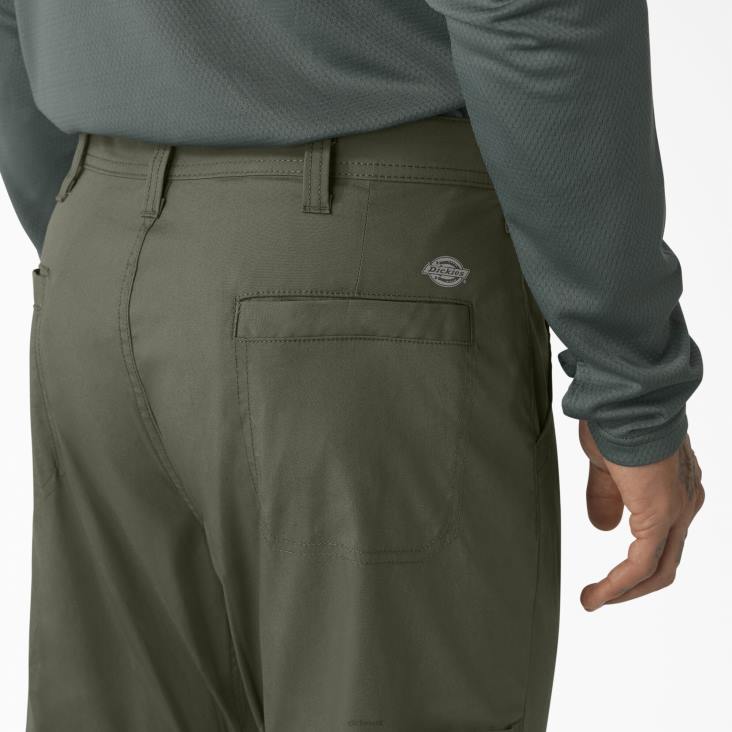 Heren Dickies verkoelende hybride utility-broek mosgroen (ms) werk kleding 6F0X65
