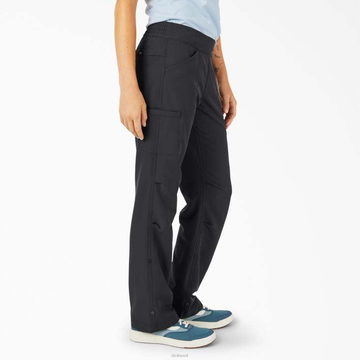 vrouwen Dickies verkoelende oprolbroek zwart (bk) werk kleding 6F0X1618