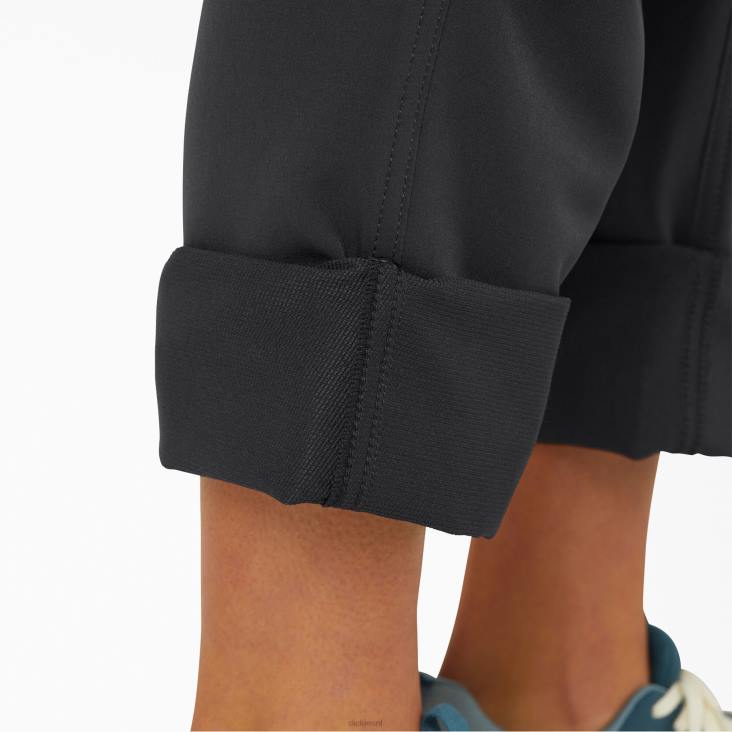 vrouwen Dickies verkoelende oprolbroek zwart (bk) werk kleding 6F0X1618