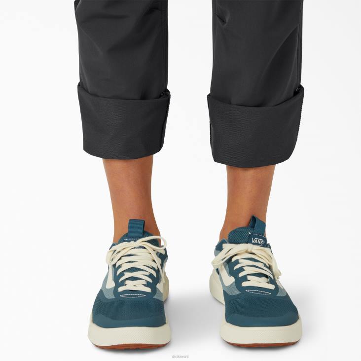 vrouwen Dickies verkoelende oprolbroek zwart (bk) werk kleding 6F0X1618