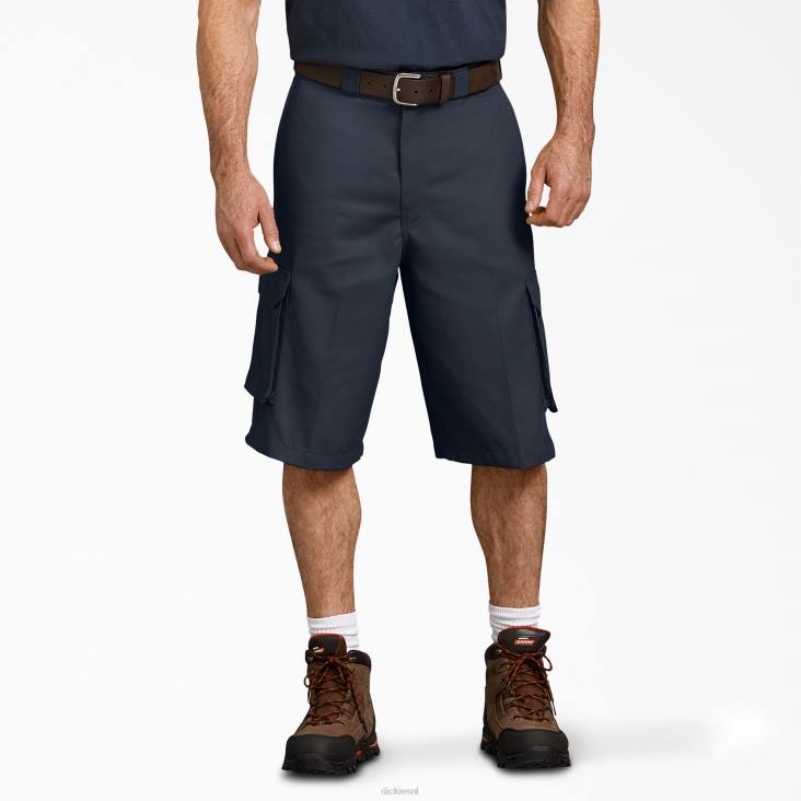 Heren Dickies losvallende cargo-werkshort 13" donker marineblauw (dn) werk kleding 6F0X404