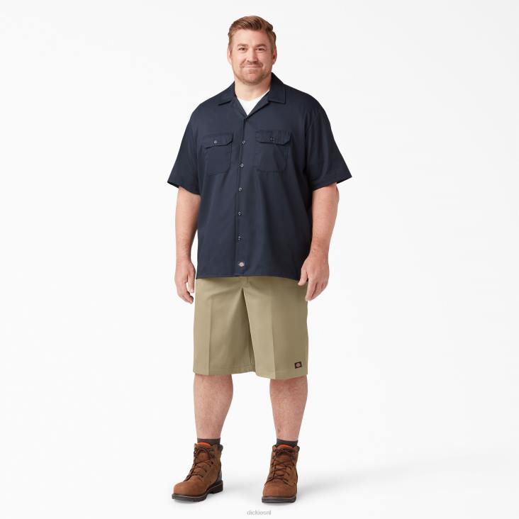 Heren Dickies losvallende werkshort met platte voorkant 13