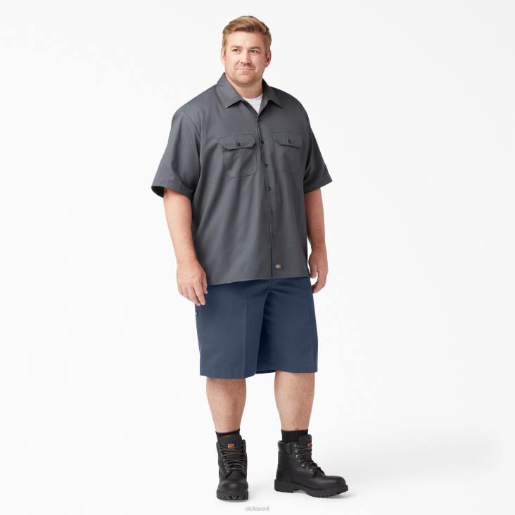 Heren Dickies losvallende werkshort met platte voorkant 13
