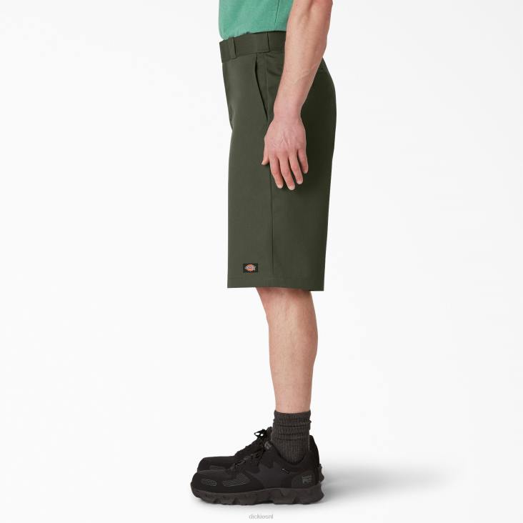 Heren Dickies losvallende werkshort met platte voorkant 13