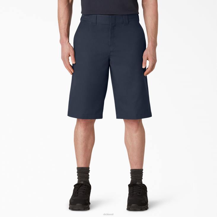 Heren Dickies verkoelende active waist short met platte voorkant 13" donker marineblauw (dn) werk kleding 6F0X400