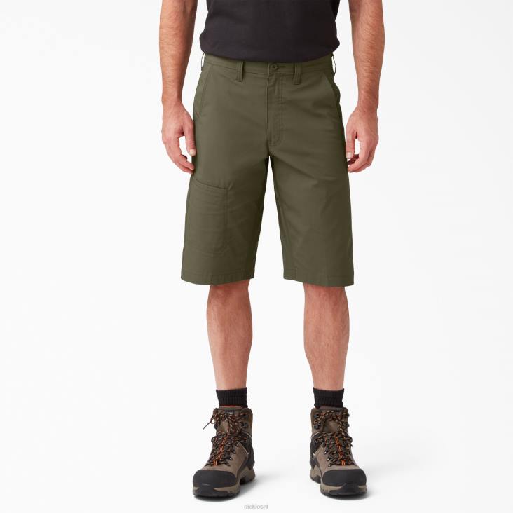 Heren Dickies verkoelende hybride utility-short 13" militair groen (ml) werk kleding 6F0X409