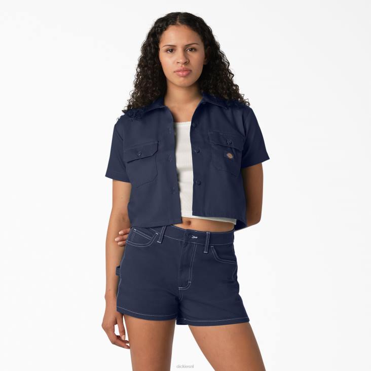 vrouwen Dickies kort werkoverhemd inkt marine (ik) werk kleding 6F0X2006