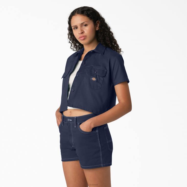 vrouwen Dickies kort werkoverhemd inkt marine (ik) werk kleding 6F0X2006