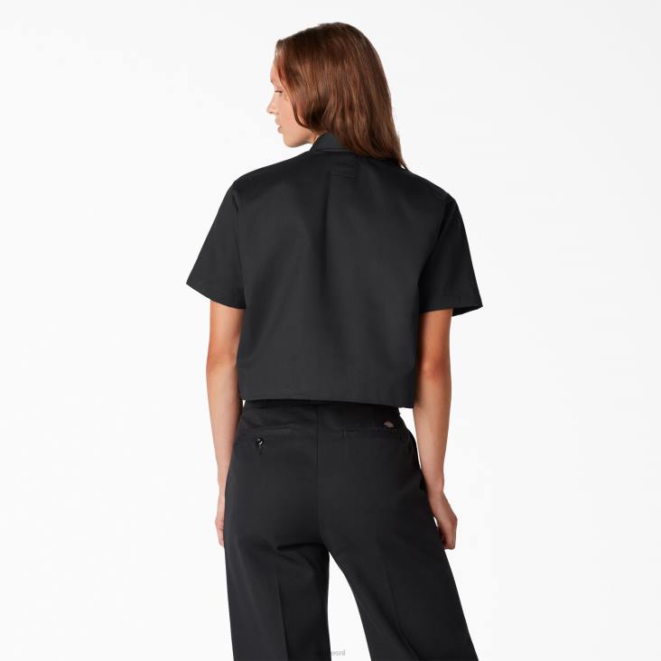 vrouwen Dickies kort werkoverhemd zwart (bk) werk kleding 6F0X2004