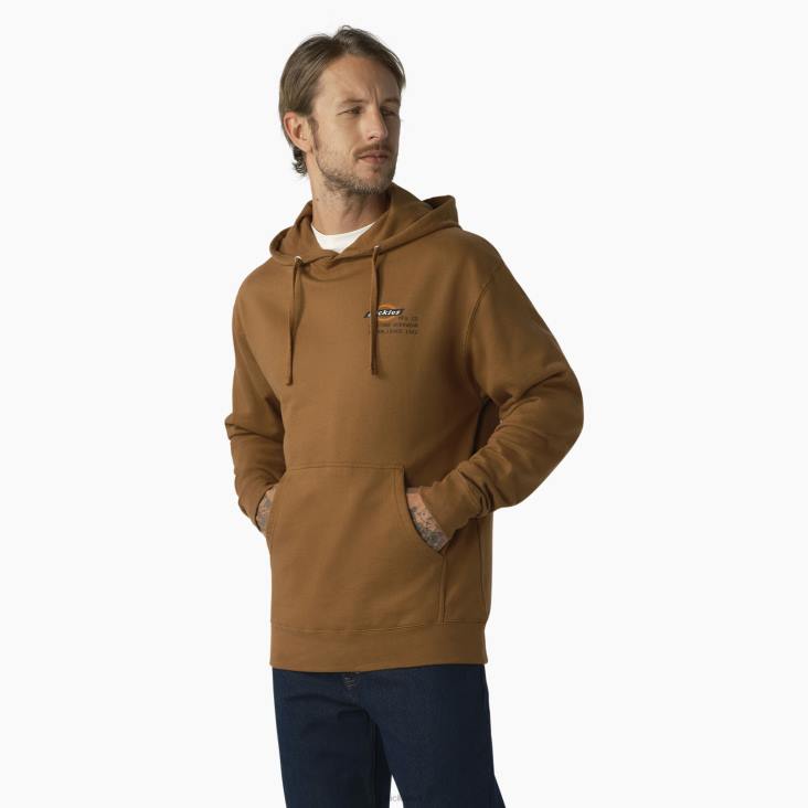 Heren Dickies hoodie met grafisch erfgoed voor werkkleding bruine eend (bd) werk kleding 6F0X1180