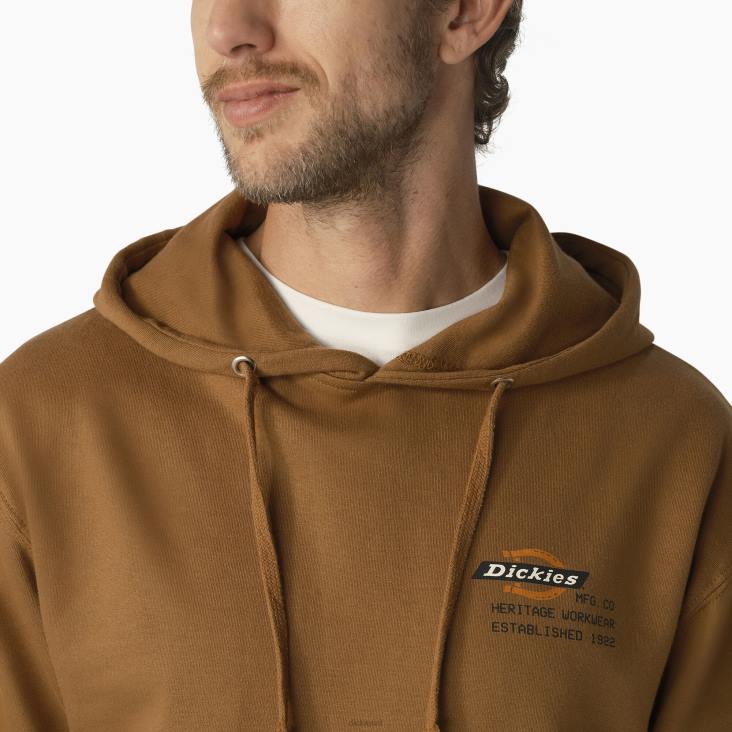 Heren Dickies hoodie met grafisch erfgoed voor werkkleding bruine eend (bd) werk kleding 6F0X1180
