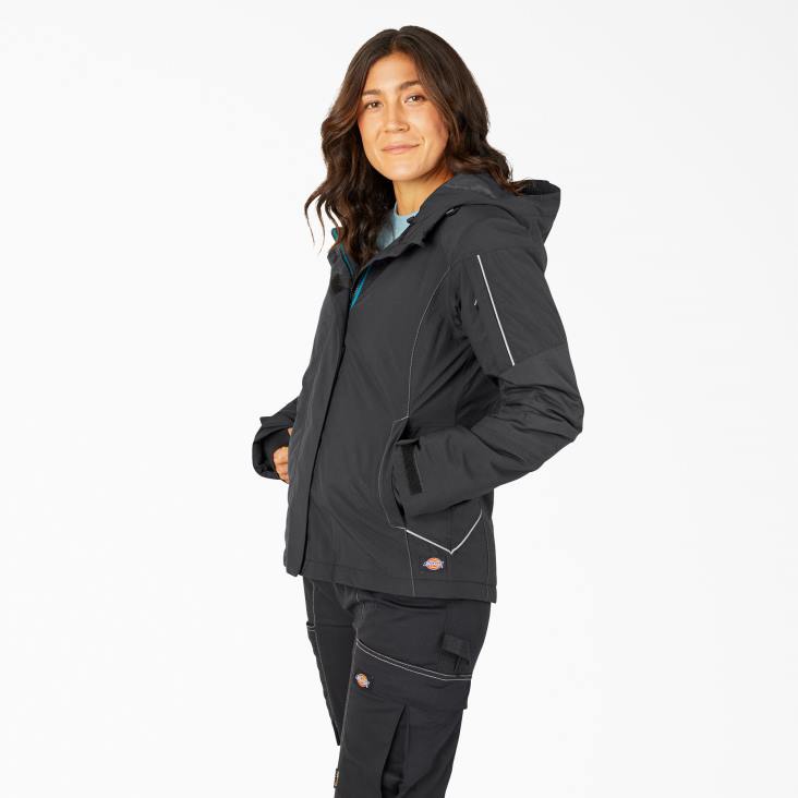 vrouwen Dickies performance werkkleding waterdichte geïsoleerde jas zwart (bk) werk kleding 6F0X2375