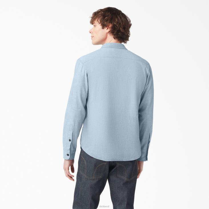 Heren Dickies 1922 werkoverhemd met lange mouwen bleekblauw chambray (bblc) werk kleding 6F0X914