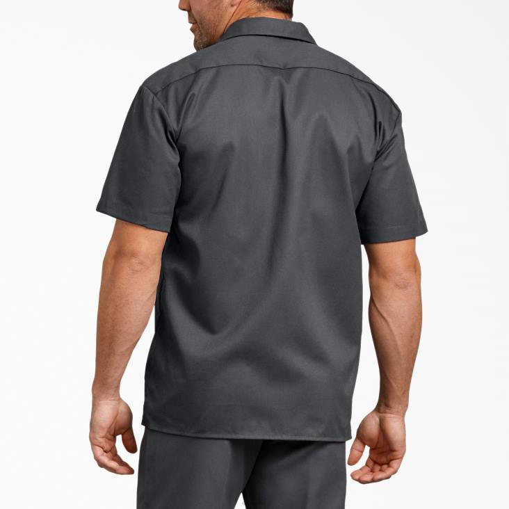 Heren Dickies relaxed fit werkoverhemd met korte mouwen antracietgrijs (ch) werk kleding 6F0X597