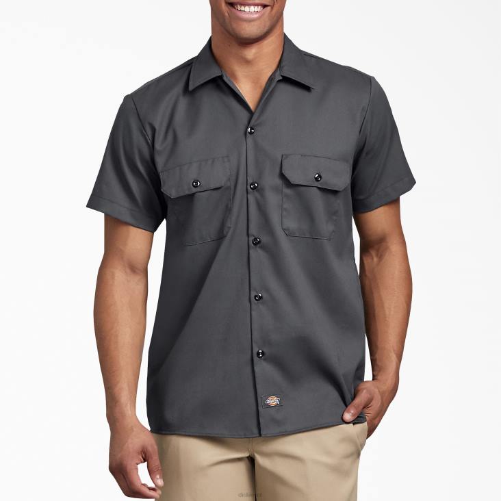 Heren Dickies slimfit werkoverhemd met korte mouwen antracietgrijs ch werk kleding 6F0X628 6F0X628 Legendarische werkkleding Dickies Nederland Dickies tuinbroek met compromisloze duurzaamheid