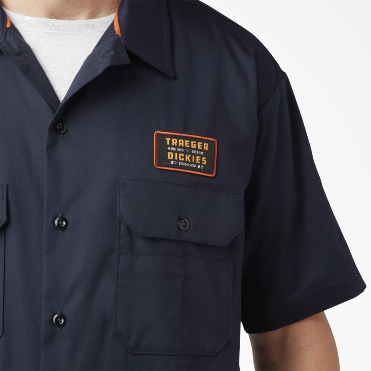 Heren Dickies traeger ultiem grillshirt donker marineblauw (dn) werk kleding 6F0X793