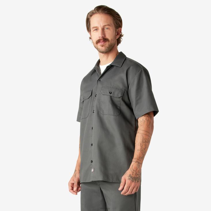 Heren Dickies werkhemd met korte mouwen antracietgrijs (ch) werk kleding 6F0X487