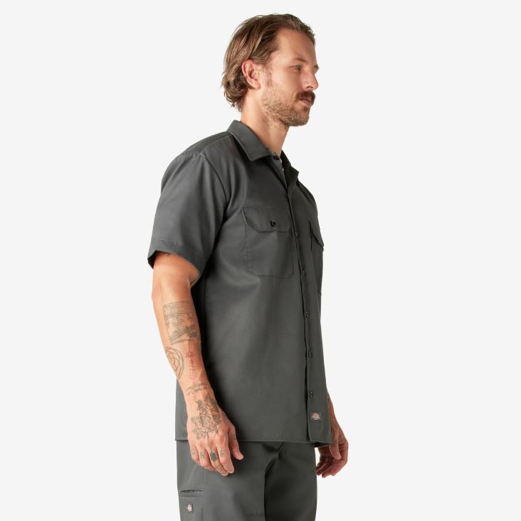 Heren Dickies werkhemd met korte mouwen antracietgrijs (ch) werk kleding 6F0X487