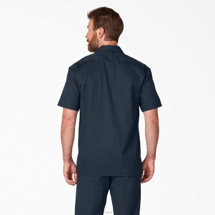 Heren Dickies werkhemd met korte mouwen donker marineblauw (dn) werk kleding 6F0X489