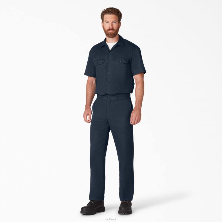 Heren Dickies werkhemd met korte mouwen donker marineblauw (dn) werk kleding 6F0X489