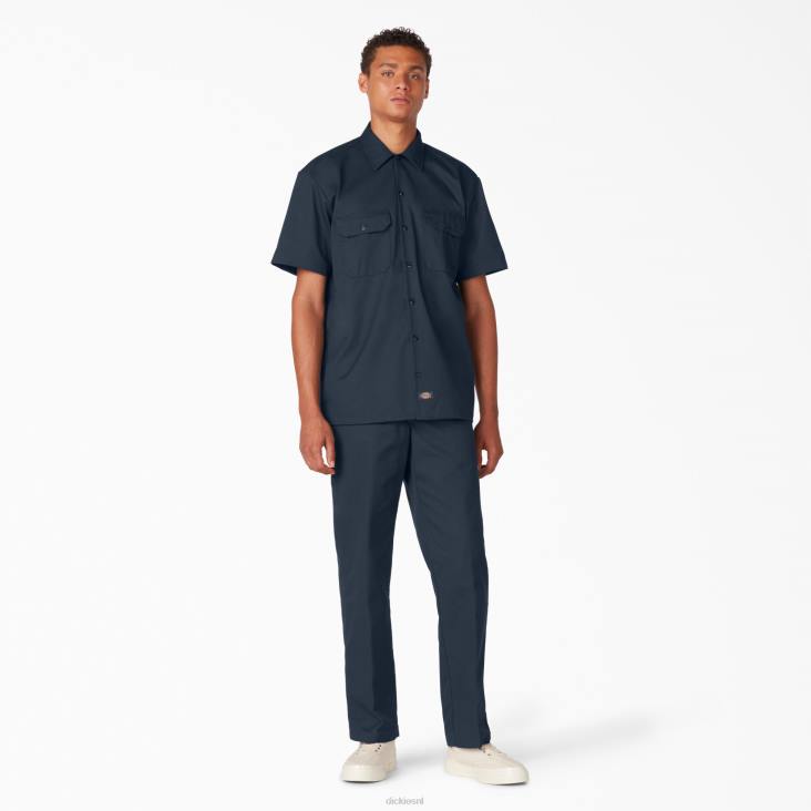 Heren Dickies werkhemd met korte mouwen donker marineblauw (dn) werk kleding 6F0X489