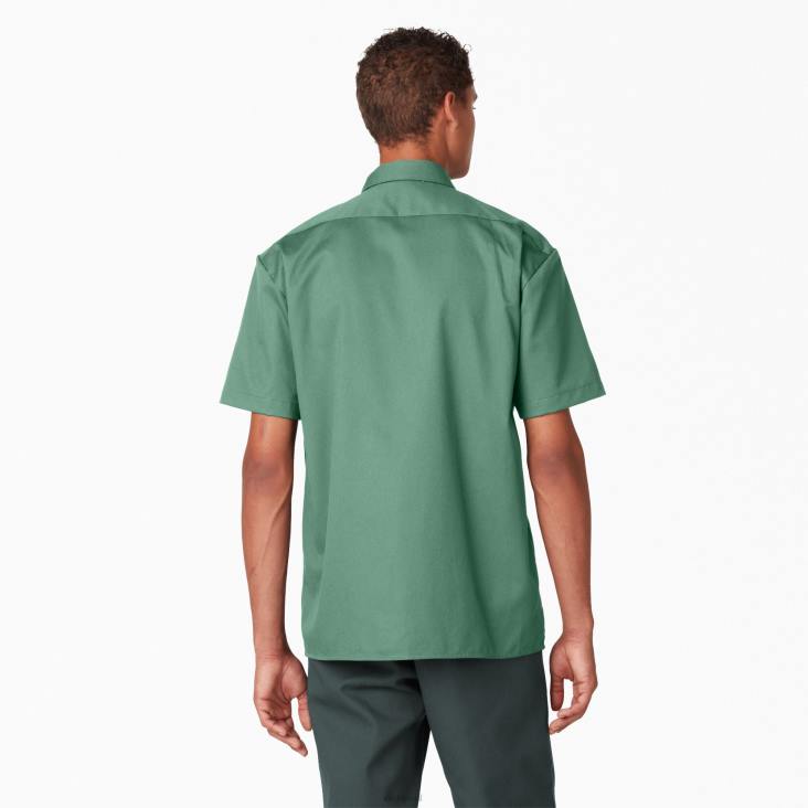 Heren Dickies werkhemd met korte mouwen donkere klimop (d2i) werk kleding 6F0X491
